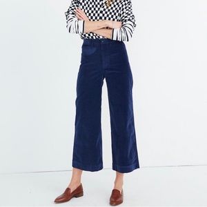 Madewell Emmett Wide-Leg Crop Velveteen Pants 31